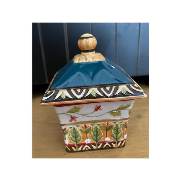 Fitz & Floyd Birdhouse, Figurine, Trinket Box, Decor, Floral, Fall, Leaf - Picture 3 of 8